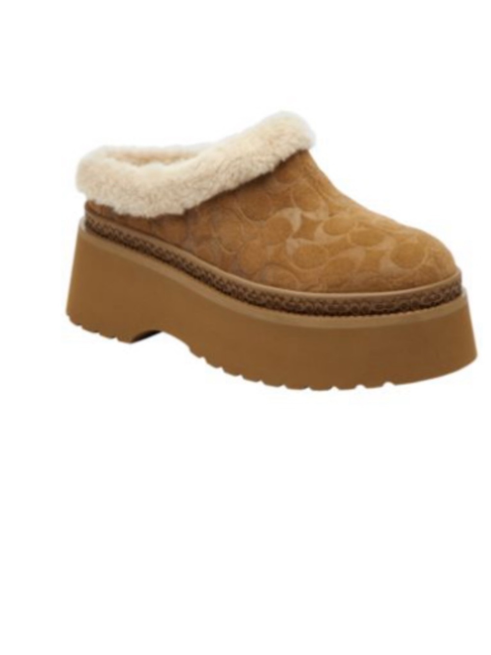 NWB coach women’s Cecelia slip on platform clogs color tobacco size 6